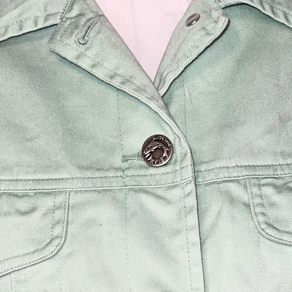Orvis, S, vintage, pale green w/ floral lining logo button front collared jacket - Picture 7 of 8